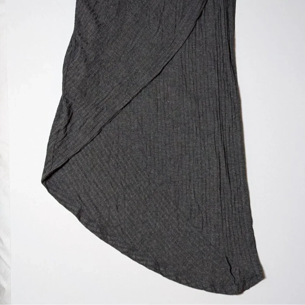 Lush Bodycon Dress NWT Sleeveless Asymmetrical Maxi Dress Small Charcoal Gray‎